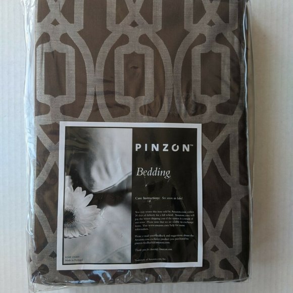 Pinzon 300 Thread Count 100% Cotton Labyrinth 3Pcs Duvet Full/Quinn 2 Shams NEW - Picture 2 of 7
